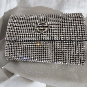 NWT Harley-Davidson Rhinestone Bar & Shield Clutch Black Bling Crossbody Fanny